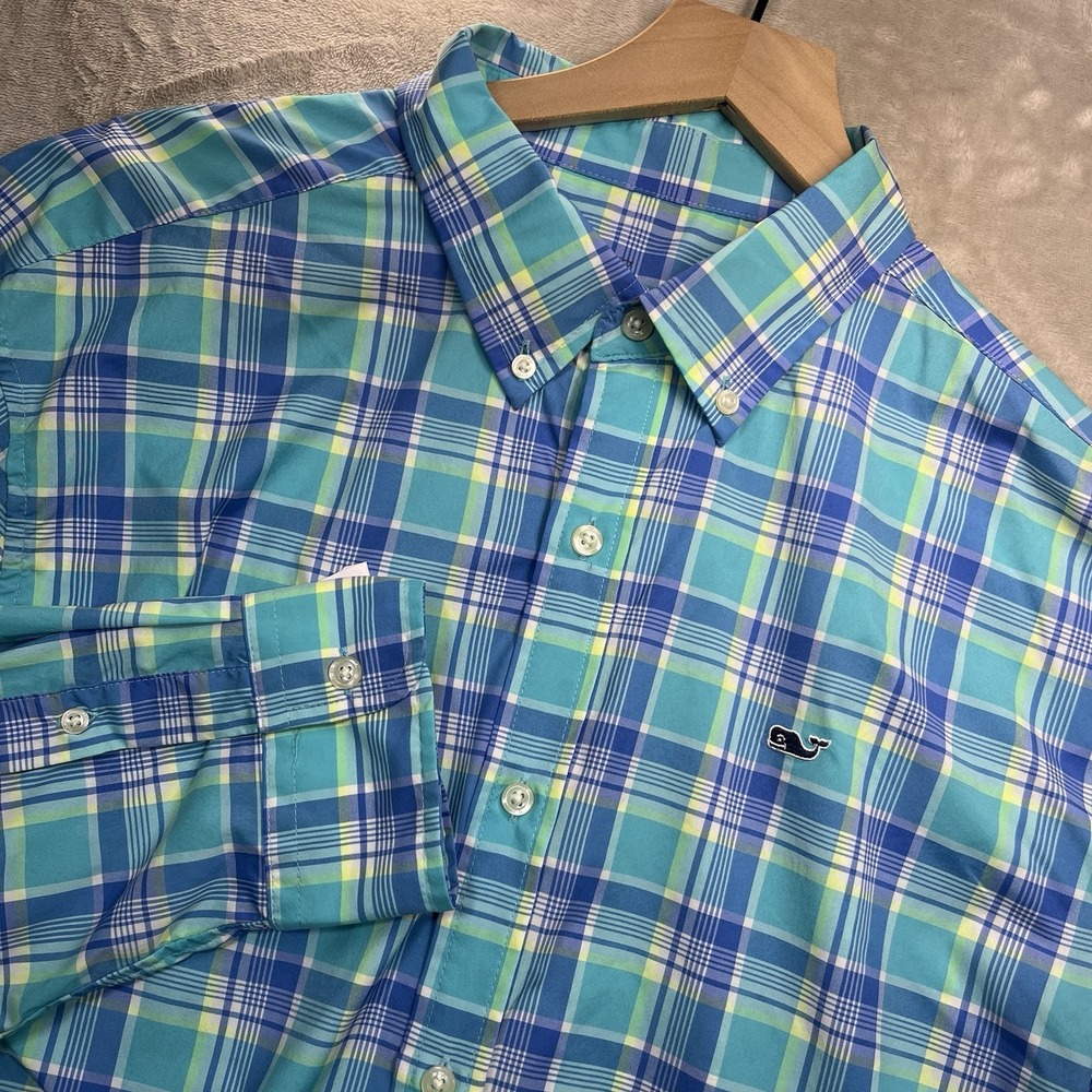 Vineyard Vines Shirt XL Classic Fit Long Sleeve Button Whale Lightweight